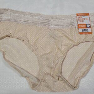 Warner's Size 10 No Muffin Top Microfiber With Lace Hipster Panty NWT 5609J